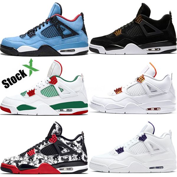 

4 bred cactus jack pure chicago youth basketball shoes 4s boy white alternate 89 black sneakers toddlers birthday gift #174