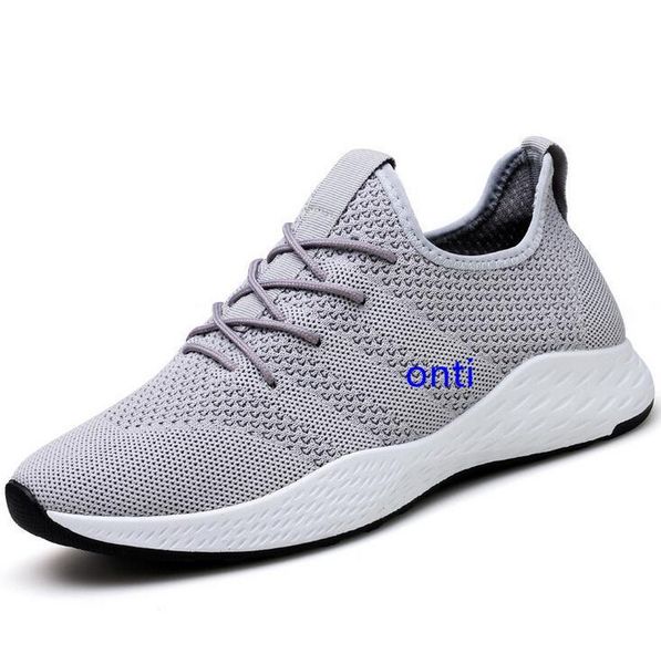 

with summer new trend mens lightweight flying woven breathable casual shoes student sports large size running shoes, Black