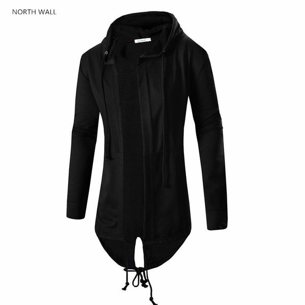 

новый твердый цветами с длинными рукавами дизайн манжеты молнии северной стены в расщепляет привязанный с капюшоном мужской куртки, Tan;black