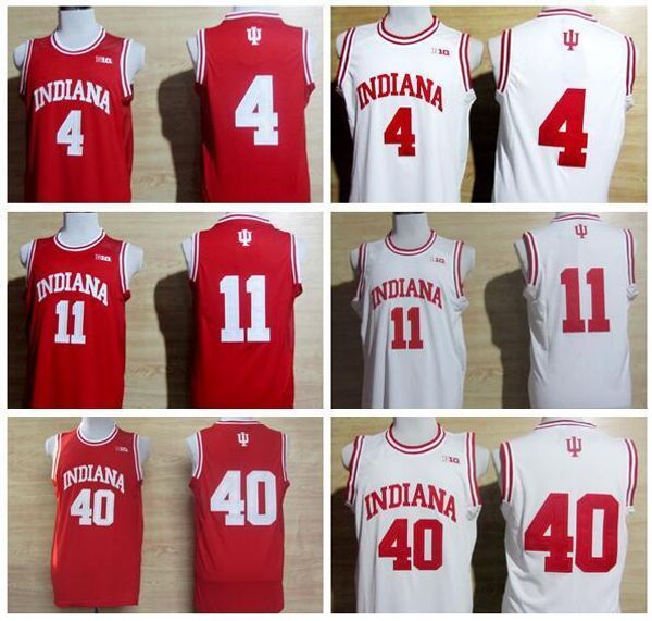 

ncaa college indiana hoosiers isiah 11 thomas jersey victor 4 oladipo cody 40 zeller shirt uniform red white stitched basketball jerseys, Black;red