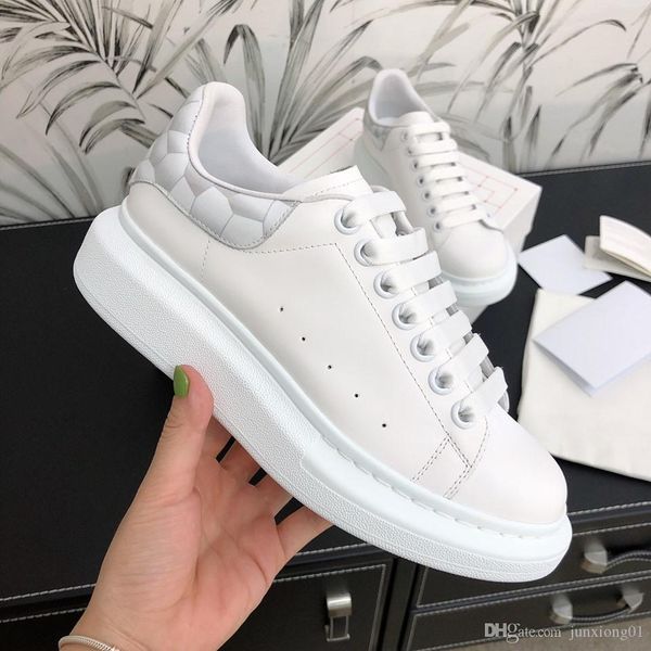 

hit color plate-forme metal splicing platform luxury designer mens and womens fashion vintage designer shoes custom white, Black