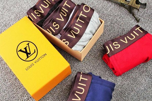 

with box] breathable men underwears lv soft mens boxers brief letter underpants for mens male shorts boxer, Black;white