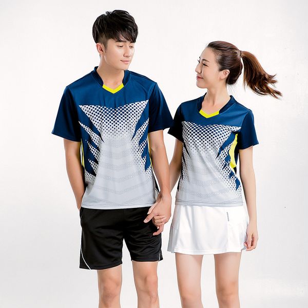

year autumn short sleeve badminton serve suit lovers fund motion tennis pantskirt training jersey, Black