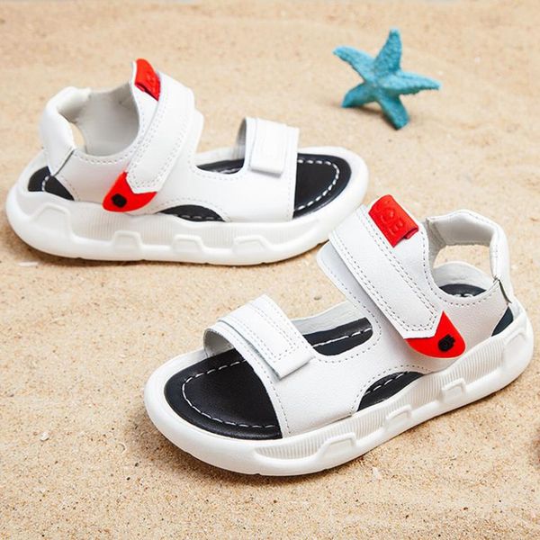 

boys' sandals 2020 new children's beach shoes soft bottom boys' summer baby sandals size 23-36, Black;red