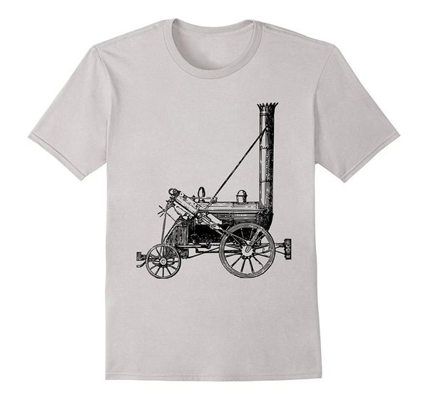 

new o neck summer 100% cotton fitness clothing t shirt vintage train t shirt locomotive old steam engine fitness, White;black