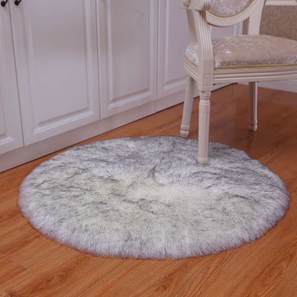 

fbc19011005 luxurius plush carpet atificial wool round floor mats bedroom bedside blanket for window home round blanket