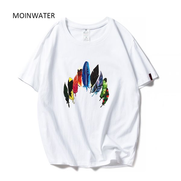 

moinwater леди лето хлопок футболки vogue женщины повседневная хлопок тройники с коротким рукавом женский комфортная tshirt tops mt1903, White