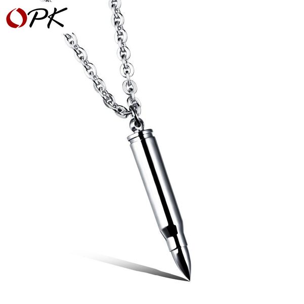 

steel titanium wholesale-bullet tri-color bossy drop men's necklace optional noccf