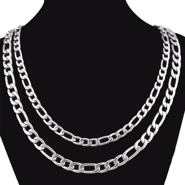 

jingyang из нержавеющей стали хип-хоп мужчины ожерелье женщины мужской кулон украшения на ожерелье 2019 мужской фигаро цепи длинные ювелирны, Silver