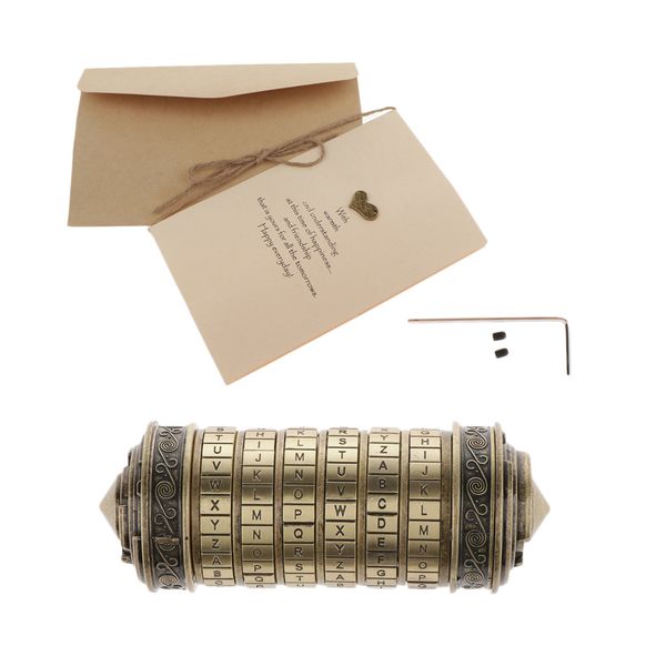 

da vinci lock block letter passwords retro style gift for woman bride