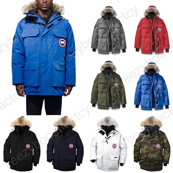 

Cla ic canada men down jacket degree overcoat men expedition parka feather outdoor windproof fur collar for antarctica coat, Black