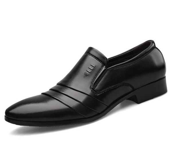 

classic comfortable men formal office shoes men quality split leather shoes flats oxford wedding dress vestir, Black