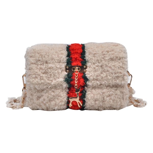 

wool bag hand woven diy material bag women's new fall and winter 2019 fashion self-made grid plate messenger