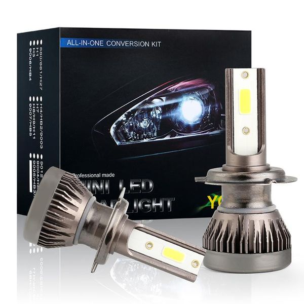 

led h4 h7 mini car turbo headlight bulbs 12v 6500k 8000lm 72w cob hb3 hb4 h11 h8 h9 24v led h1 auto ice headlamp