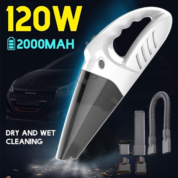 

120w wireless usb car vacuum cleaner strong suction cyclonic wet/dry auto cleaner portable handheld vacuums home office