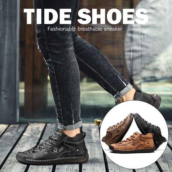 

newly boots men large size shoes fashion shoes men casual strap faux leather short boots bf88, Black
