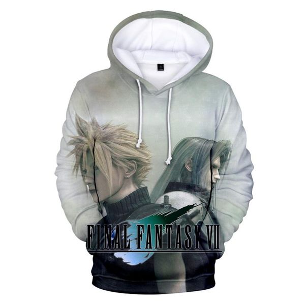 

hoodies final fantasy 7 3d hoodies men/women sweatshirt game harajuku men's hoodie fashion casual men's outwear, Black