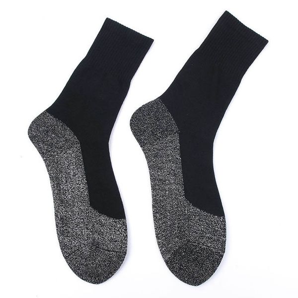 

new 1 pair feet heat keep long sock aluminized fiber insulation below socks xd88, Black