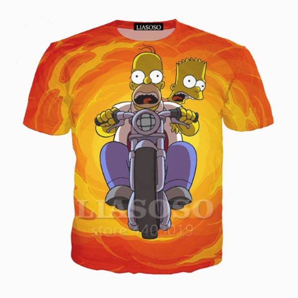 

мультфильм симпсоны 2019 новые горячие мода печатных 3d человек женщины футболка повседневная harajuku классический мультфильм смешные футбо, White;black