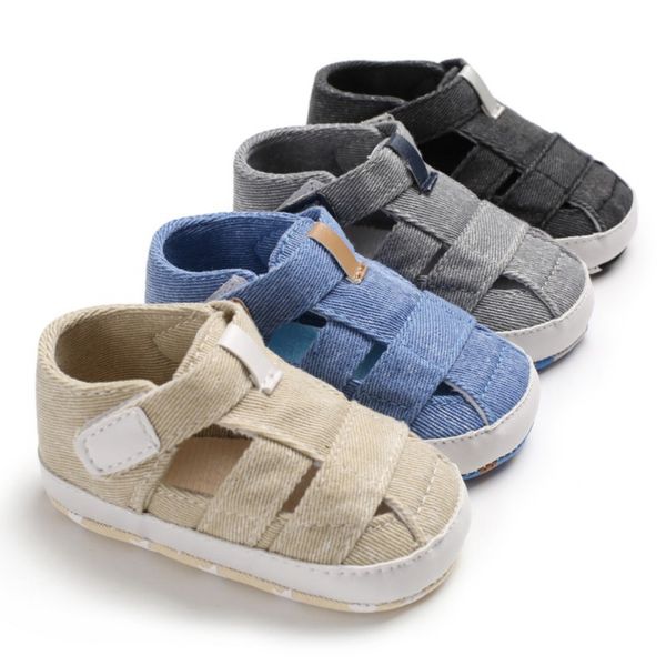 

cool baby moccasins breathable canvas sandal child summer boys fashion sandals sneakers infant shoes baby sandals 0-18m, Black;red