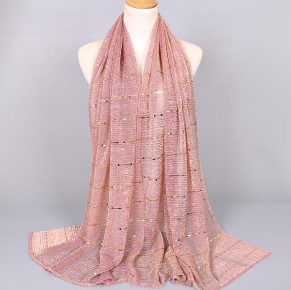 

helisopus 2019 new magic filament sequin muslim women scarf slide wrinkled silver lanket scarf segments thin hijab, Blue;gray