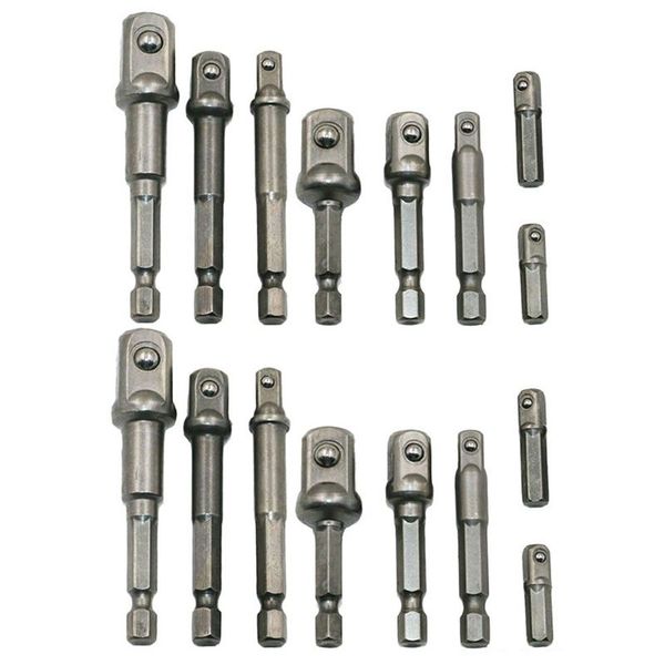 

16pcs socket adapter impact hex shank drill bits bar set 1/4 3/8 1/2 bits