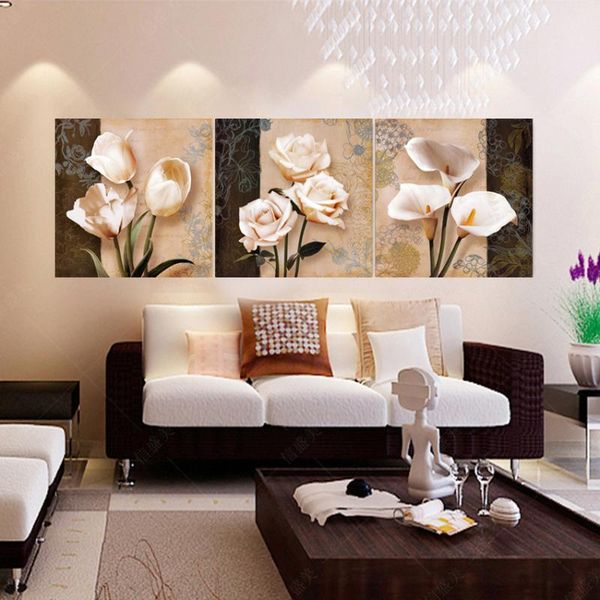 

3 panel hd print picture modern for living room wall art canvas prints cuadros decoracion flores modular painting k312x