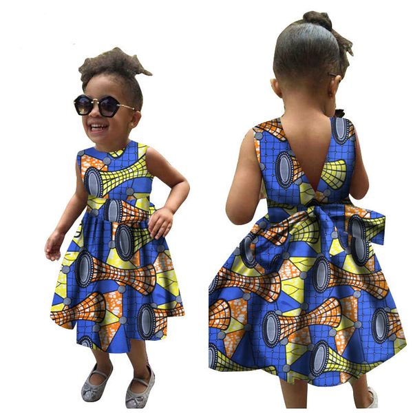 

2019 new summer fashion style african children bazin riche cotton plus size dress xs-3xl, Red