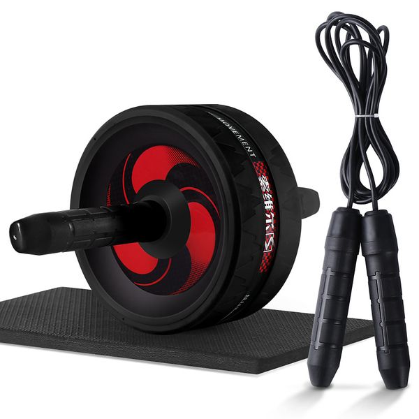 

2 in 1 abdominal exercise wheel & jump rope no noise ab wheels abdominal exercise rollers with mat for fitness