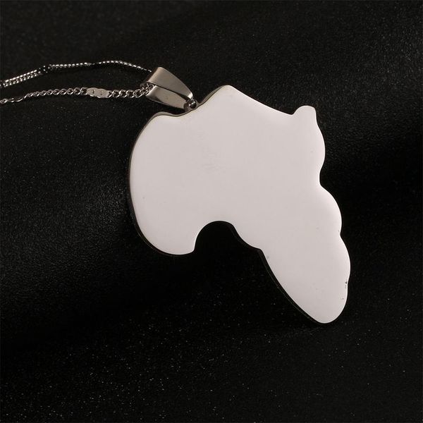 

stainless steel african map pendant necklace map of africa women chain jewelry, Silver