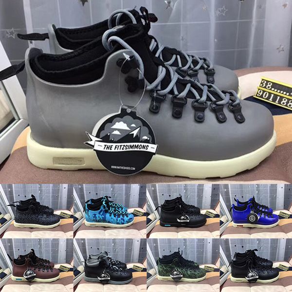 

2019 new native fitzsimmons luxury leather mens boots designer sneakers zebra blue black gray multi color womens sports shoes eur 38-45, White;red