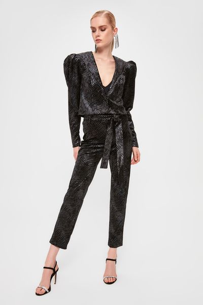 

trendyol arched pants tpraw20pl0388, Black;white