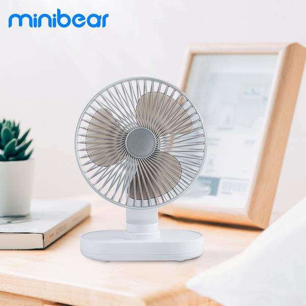 

minibear small usb desk portable table oscillating desk4000mah chargeable fan personal for pc summer room travel