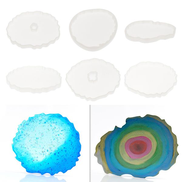 

6pcs silicone coaster mold weave shaped resin casting mould