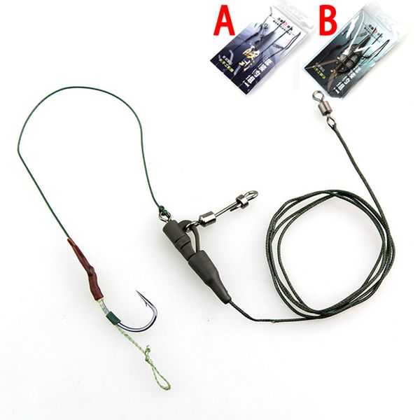 

wifreo 2 sets hand made carp rig size #2 #4 #6 #8 standard hook carp fishing hair rigs inline method lead for -up boilie bait