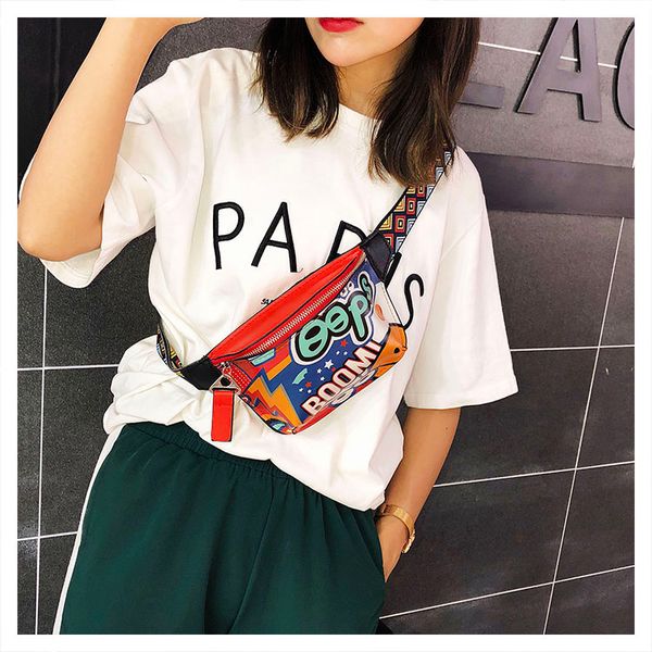 

belt bag fanny pack for women heuptas waist bum bag pochete feminina sac banane femme hip-hop chest pack alphabetic graffiti pu leather