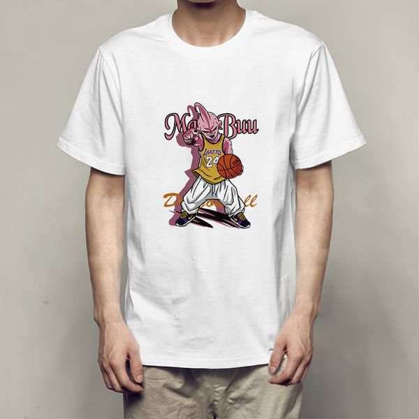 

человек с коротким рукавом футболка comic seven dragon majin buu печать футболка мужская блузка с круглым вырезом одежда, White;black