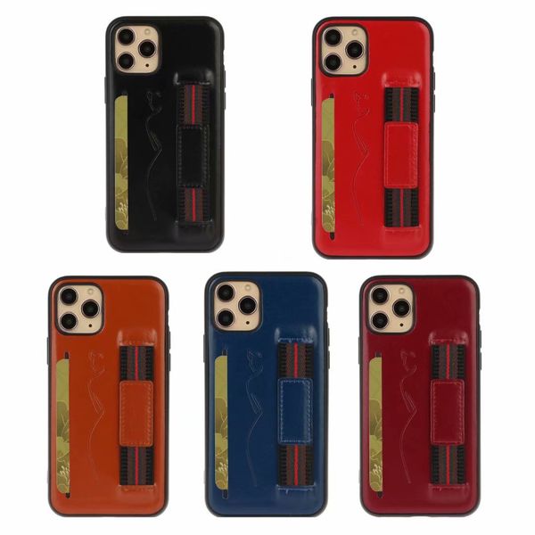 

wrist strap iphone case, fashion card slot anti-drop leather tpu back cover for iphone 11 pro max x xr xs 8 7 6 plus