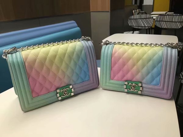 

Высокое качество chanel женская дизайнерская сумка сумки кошелек crossbody сумка дамы дизайнерские сумки бренд мода клатч Радуга пакет