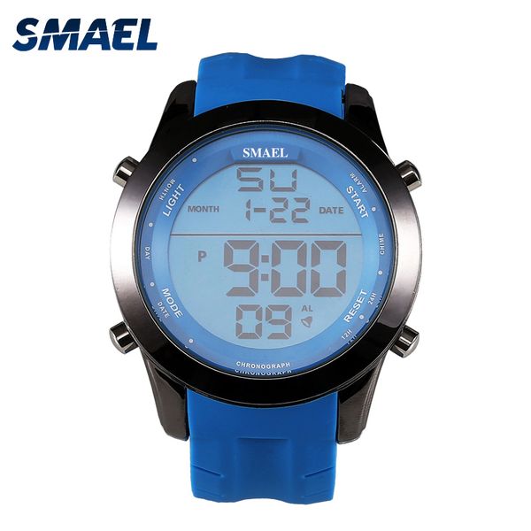 

новые smael спортивные часы красочные цифровые часы led дисплей casual часы мужские наручные montre homme relogios 1076 мужчина для, Slivery;brown
