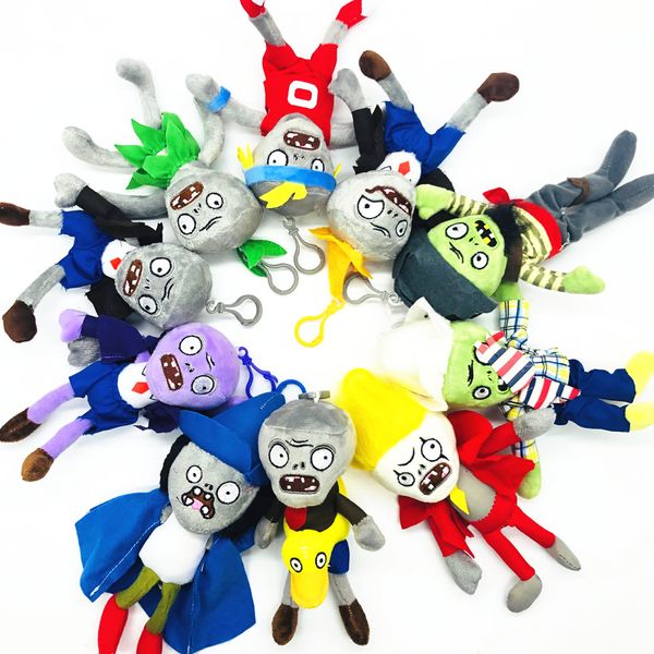 Plants vs Zombies Plush Zombie Toys Stuffed Dolls Mini Tamanho com Chaveiros 18 cm / 7inch Alto