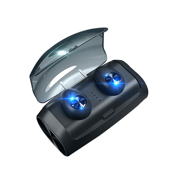 

Headphones TWS V6 Mini Wireless Blue Machine Noise Reduction Earphones Stereo Charge Box with Microphone Earphones for iOS Android Phone