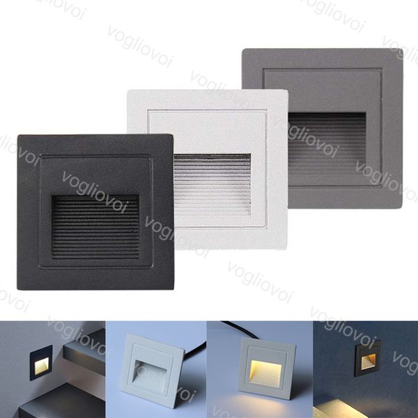 

led ground footlight 1w 3w wall recessed led light stair step night lamps outdoor ip65 aluminum embedded staircase corner lamp eub