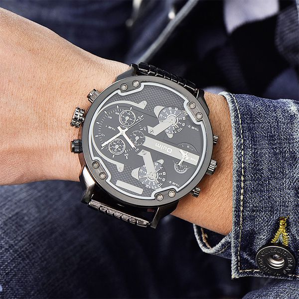 

oulm watches men watches brand quartz watch small dials decoration alloy strap male wristwatch relogio masculino, Slivery;brown