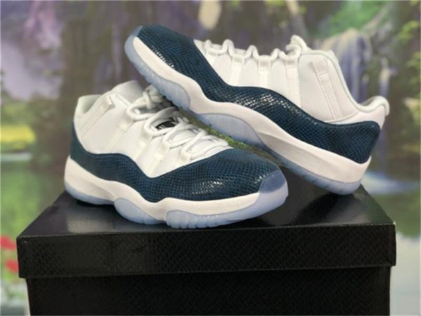 

2020 новый 11 низкий синий змеиной мужчины баскетбол обувь белый черный real carbon fiber cd6846 -102 аутентичные открытый кроссовки размер