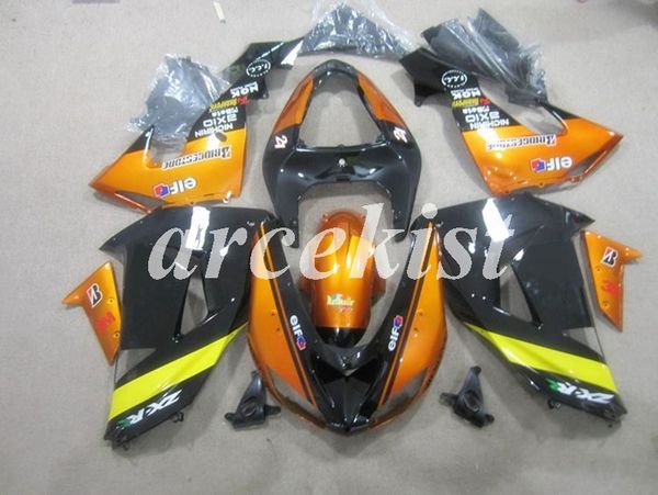 

new abs motorcycle full fairings kit fit for kawasaki ninja zx-10r 2006 2007 06 07 body set custom orange black yellow