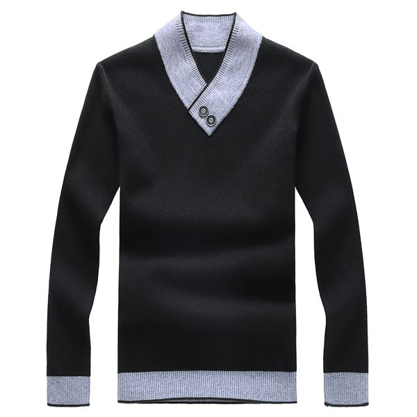 

mogu new fashion cotton sweater men 2019 autumn winter solid slim male v-neck pull homme christmas sweaters plus size 8xl, White;black