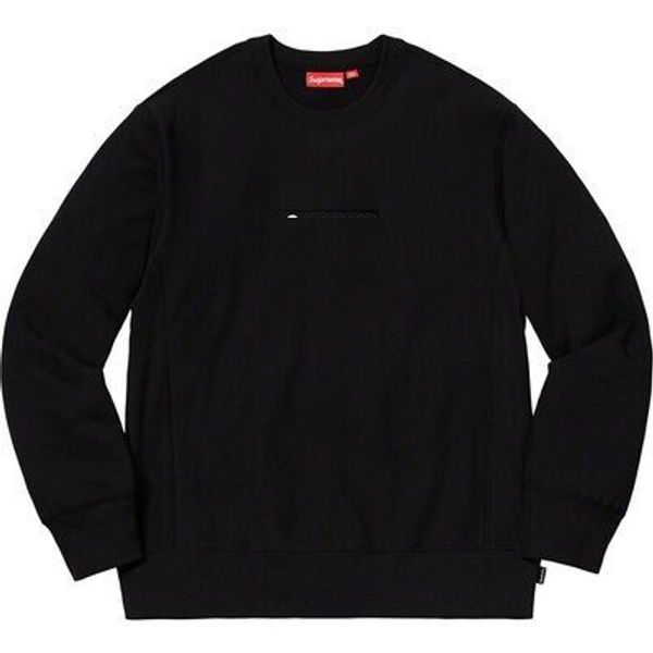 

2019 fw box logo new round neck fashion sweatshirt casual men's women's pullover couple street sweater hflswy, Black