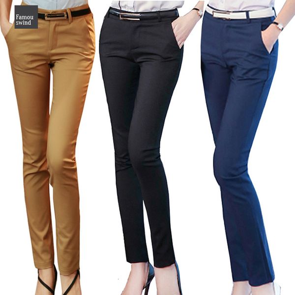 

женщины карандаш штаны 2019 тонкий высокой талии дамы офис брюки повседневная женщина осень bodycon упругие pantalones mujer, Black;white