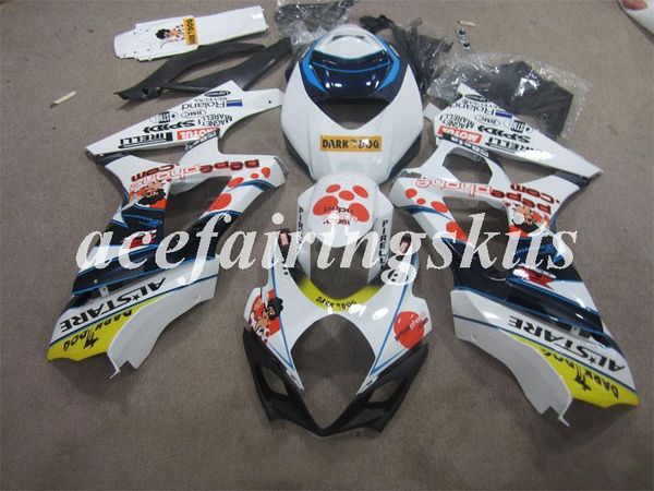 

4 gifts new abs motorcycle full fairings set fit for suzuki gsx-r1000 k7 2007 2008 07 08 bodywork set white orange